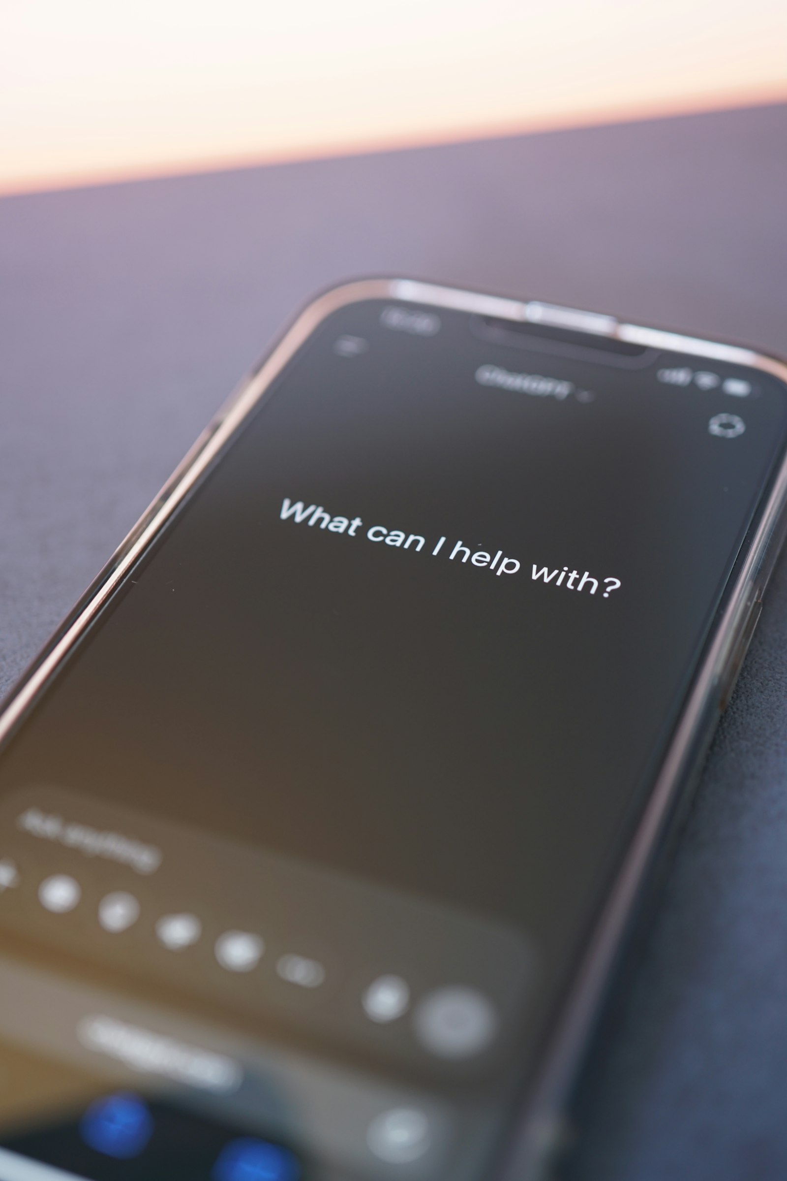 AI assistant on a phone asking what it can help with