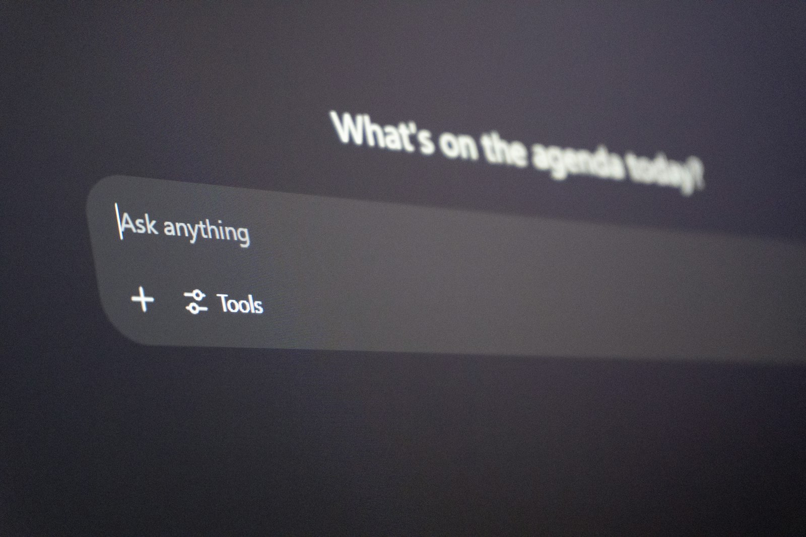 AI search prompt asking customers to ask anything