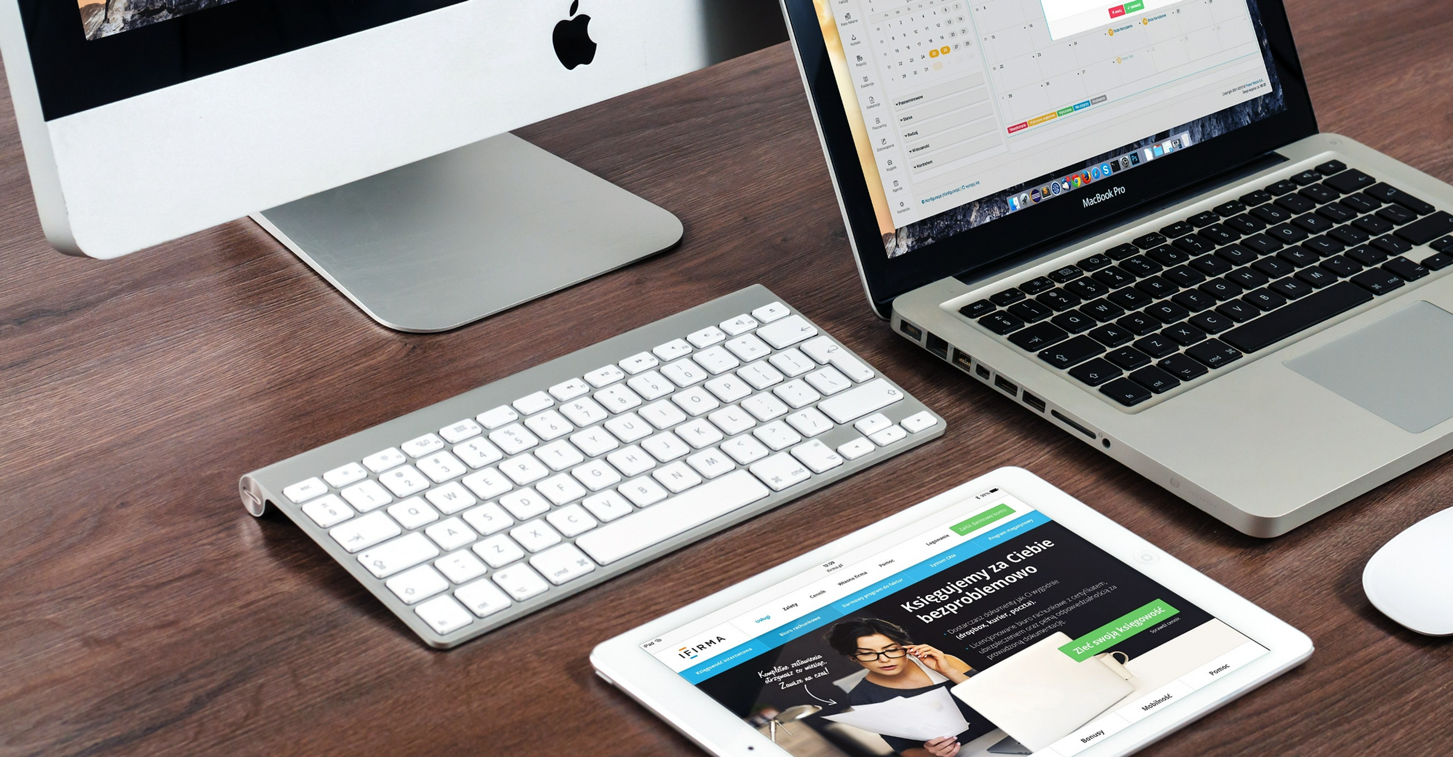 Responsive website shown on desktop, laptop and tablet